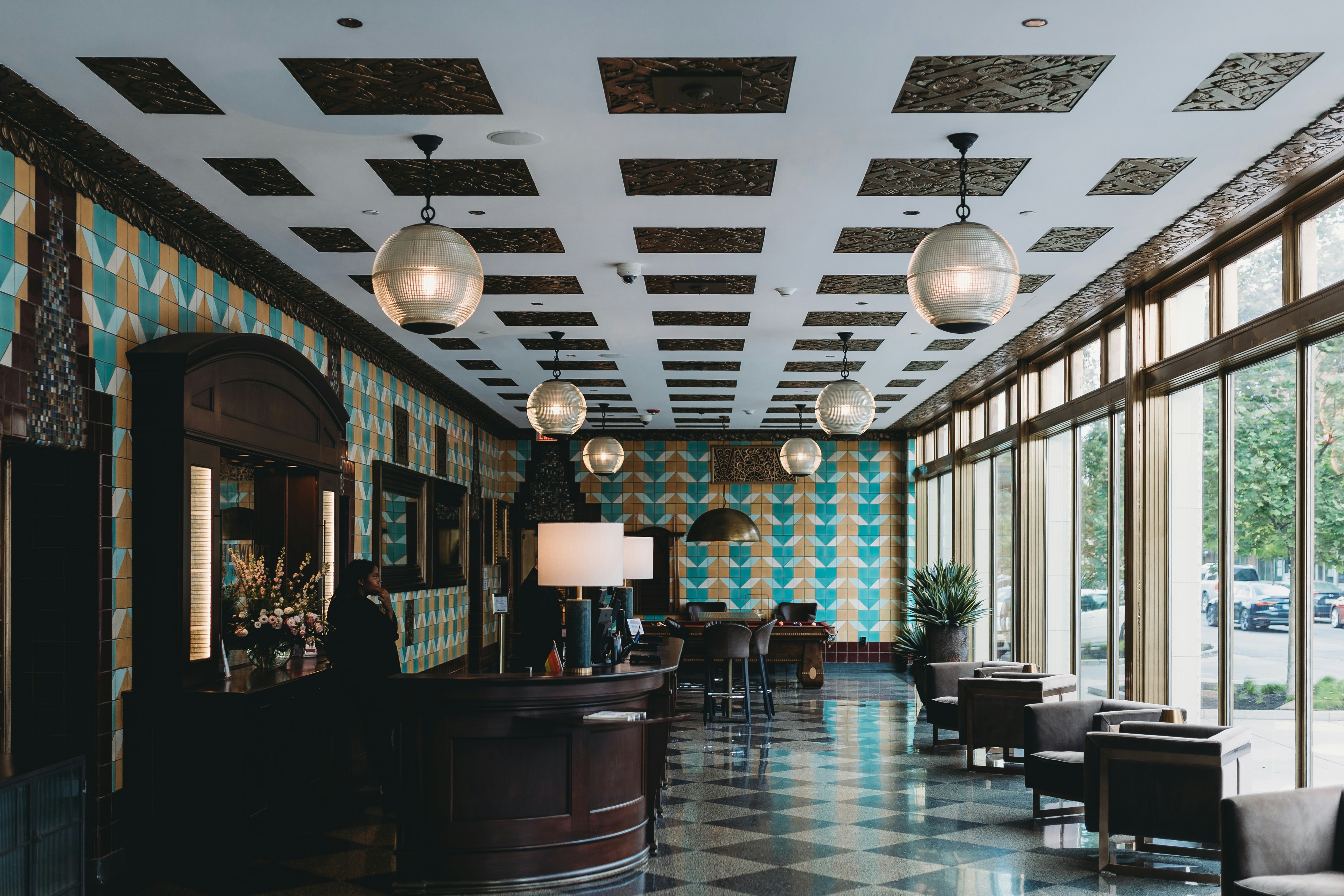 Gediro lobby with warm evening light